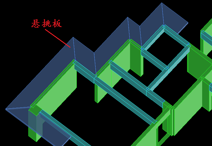 轮廓.悬挑板:基础外伸,外伸阳台,偏心柱帽